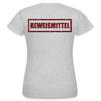 Témoignage, dire policier policier humour, chemise - T-shirt Femme - gris chiné - Dos - AI Model Female 172 dark (172cm)