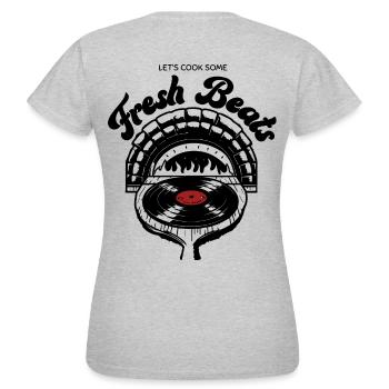 Let’s Cook Some FRESH BEATS - Disque vinyle - T-shirt Femme - gris chiné - Dos - AI Model Female 172 dark (172cm)
