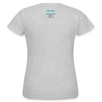 LIEBEVOLL wertvoll - Frauen T-Shirt - Grau meliert - Hinten - AI Model Female 172 dark (172cm)