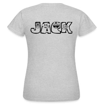jack vorname maennlich kind baby nachwuchs schwang - Frauen T-Shirt - Grau meliert - Hinten - AI Model Female 172 dark (172cm)