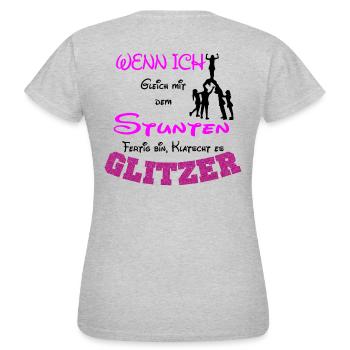 Glitter claps - T-shirt Femme - gris chiné - Dos - AI Model Female 172 dark (172cm)