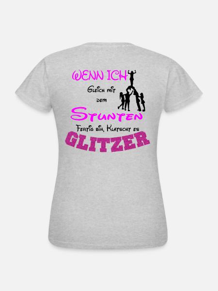 Klatscht Glitzer - Frauen T-Shirt - Grau meliert