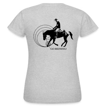 Western Riding | Westernriding | Reining - Women's T-Shirt - heather grey - Back - AI Model Female 172 dark (172cm)
