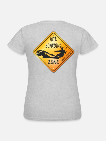 KITEBOARDING ZONE WEST COAST - Frauen T-Shirt - Grau meliert