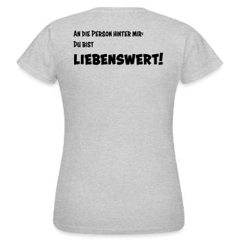 Liebenswert - Frauen T-Shirt - Grau meliert - Hinten - AI Model Female 172 dark (172cm)