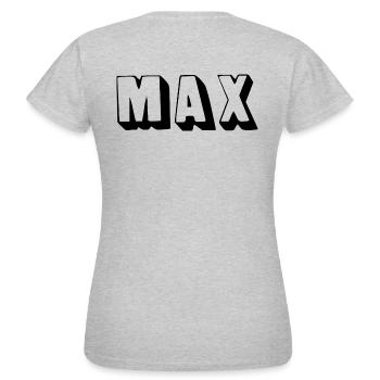 Name - Max - Women's T-Shirt - heather grey - Back - AI Model Female 172 dark (172cm)