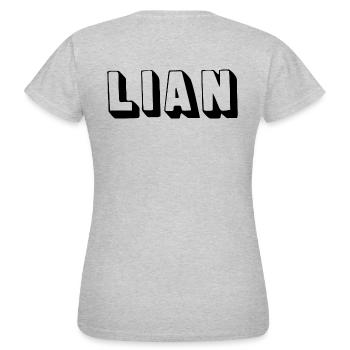 Nom - Lian - T-shirt Femme - gris chiné - Dos - AI Model Female 172 dark (172cm)