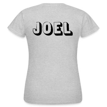 Nom - Joel - T-shirt Femme - gris chiné - Dos - AI Model Female 172 dark (172cm)