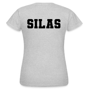 Nom - Silas - T-shirt Femme - gris chiné - Dos - AI Model Female 172 dark (172cm)