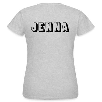 Nom - Jenna - T-shirt Femme - gris chiné - Dos - AI Model Female 172 dark (172cm)