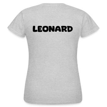Nom - Leonard - T-shirt Femme - gris chiné - Dos - AI Model Female 172 dark (172cm)