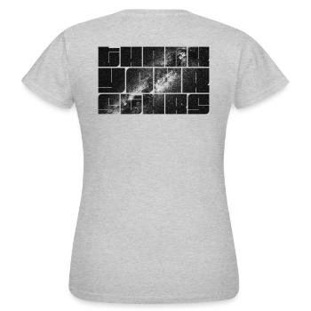 Merci votre lettrage étoile avec la Voie Lactée - T-shirt Femme - gris chiné - Dos - AI Model Female 172 dark (172cm)