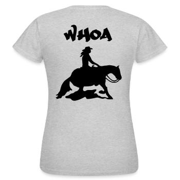 Whoa Sliding Stop Westernlady - Women's T-Shirt - heather grey - Back - AI Model Female 172 dark (172cm)