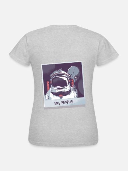 Aliens and astronaut - Women's T-Shirt - heather grey