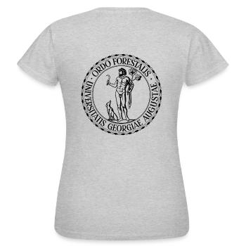 Ordo Forestalis Schwarz - Frauen T-Shirt - Grau meliert - Hinten - AI Model Female 172 dark (172cm)