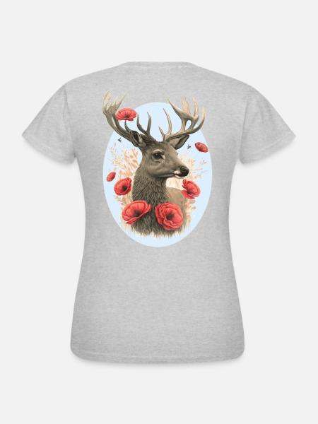 Hirsch - Frauen T-Shirt - Grau meliert