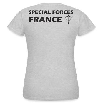 FRANCE SPECIAL FORCES - T-shirt Femme - gris chiné - Dos - AI Model Female 172 dark (172cm)