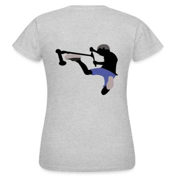 Freestyle Roller - Frauen T-Shirt - Grau meliert - Hinten - AI Model Female 172 dark (172cm)