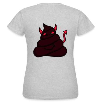 Teufel-Haufen-rot - Frauen T-Shirt - Grau meliert - Hinten - AI Model Female 172 dark (172cm)