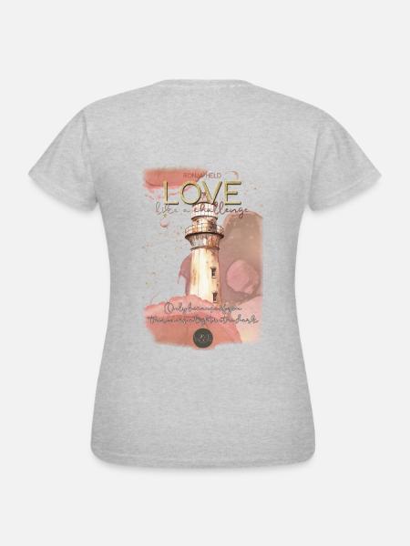 Love like a Challenge - Frauen T-Shirt - Grau meliert