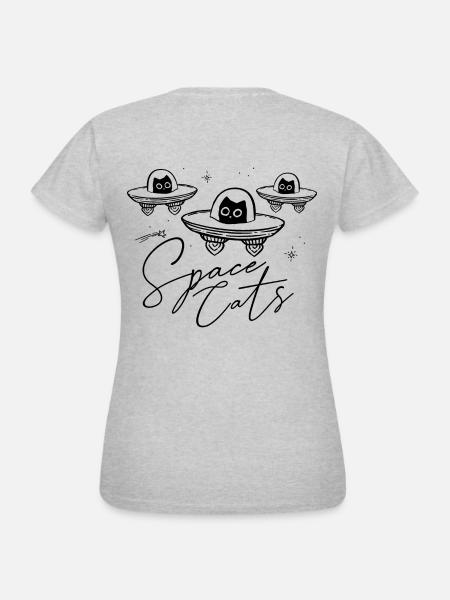 Space Cats - Cat in UFO | funny space cats - Women's T-Shirt - heather grey