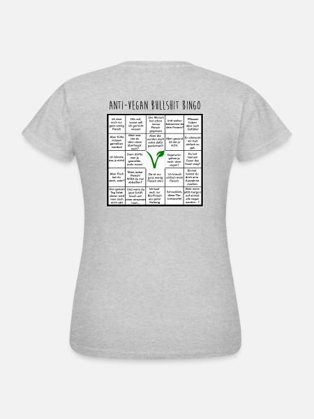 Anti vegan Bullshit Bingo - Frauen T-Shirt - Grau meliert