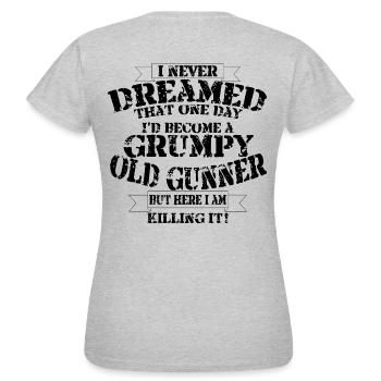 Grumpy Old Gunner - Women's T-Shirt - heather grey - Back - AI Model Female 172 dark (172cm)
