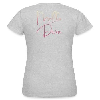 Malle Diven / Urlaub Mallorca - Frauen T-Shirt - Grau meliert - Hinten - AI Model Female 172 dark (172cm)