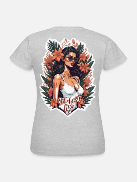 Mein bestes Leben - Frauen T-Shirt - Grau meliert