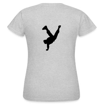 Breakdance Battle Grafik - Frauen T-Shirt - Grau meliert - Hinten - AI Model Female 172 dark (172cm)