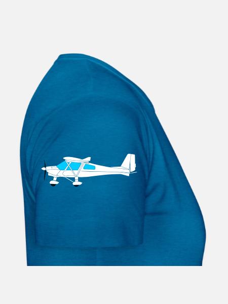 Flugzeug Pilot Flieger Ultraleichtflugzeug UL c42 - Frauen T-Shirt - Antikblaues Saphir meliert - Rechts