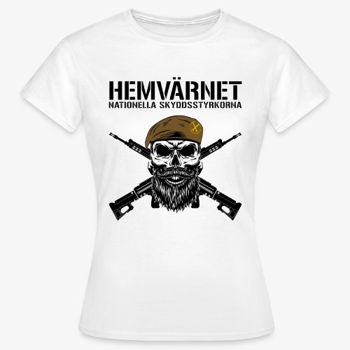 Hemvärnet Korslagda Ak 4C + SWE flag - T-shirt dam