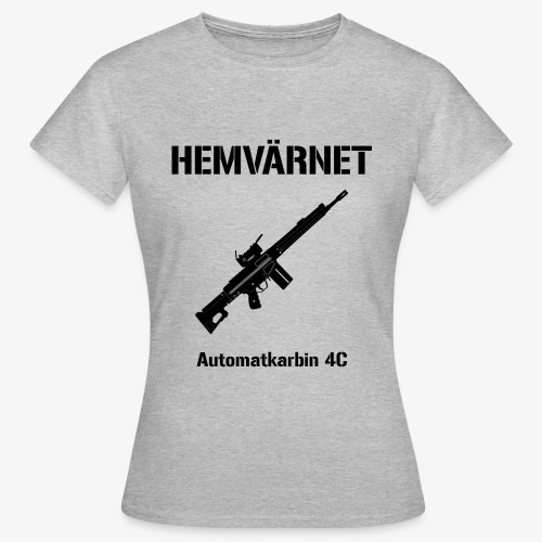 Hemvärnet - Automatkarbin 4C + SWE Flagga - T-shirt dam