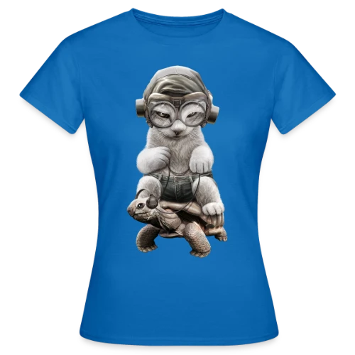 Chat Cavalier sur Tortue de Guerre - T-shirt Femme
