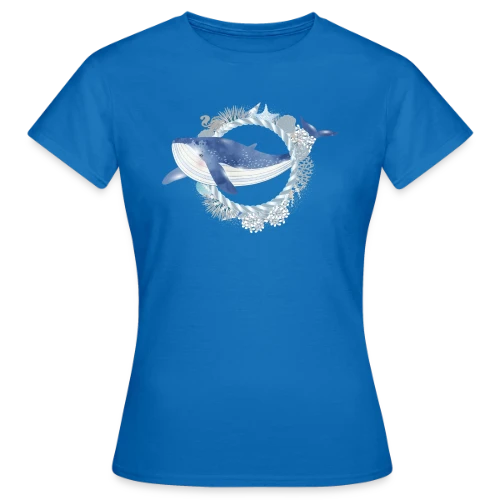 Baleine Bleue et Récif Corallien - Style Aquarelle - T-shirt Femme