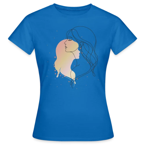 Portrait de Femme en Art Ligne - Élégance Minimaliste - T-shirt Femme
