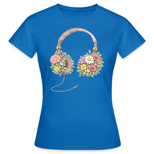 Casque Audio Fleuri - Harmonie Musicale et Naturelle - T-shirt Femme