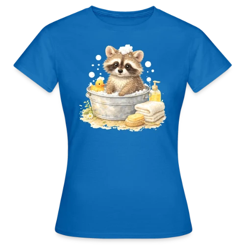 Bébé Raton Laveur dans le Bain - T-shirt Femme