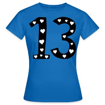 13 Geburtstag mit Herz - Frauen T-Shirt - Royalblau - Vorne - AI Model Female 172 dark (172cm)