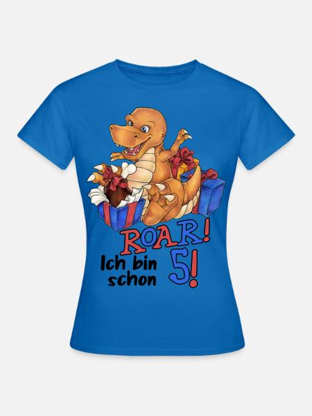 "Roar ich bin schon 5" Dino zum Geburtstag - Frauen T-Shirt - Royalblau