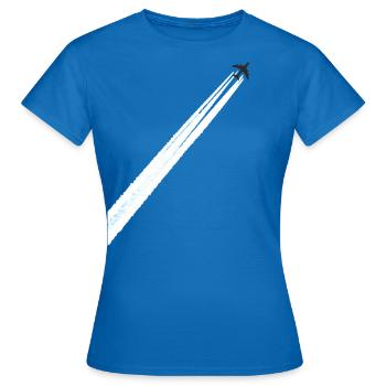 kodensstreifen Flugzeug Pilot Flieger Chemtrail - Frauen T-Shirt - Royalblau - Vorne - AI Model Female 172 dark (172cm)
