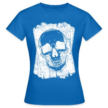 Joueur de poker Cartes à jouer Poker Skull - T-shirt Femme - bleu royal - Devant - AI Model Female 172 dark (172cm)