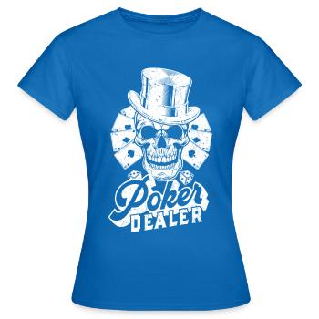 Joueur de poker Poker Gambling Casino Poker Dealer - T-shirt Femme - bleu royal - Devant - AI Model Female 172 dark (172cm)