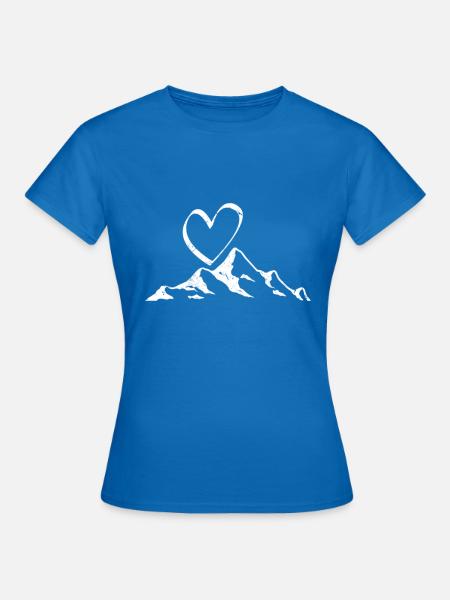 Berg Trekking Berge Outdoor Wandern Berg Herz - Frauen T-Shirt - Royalblau