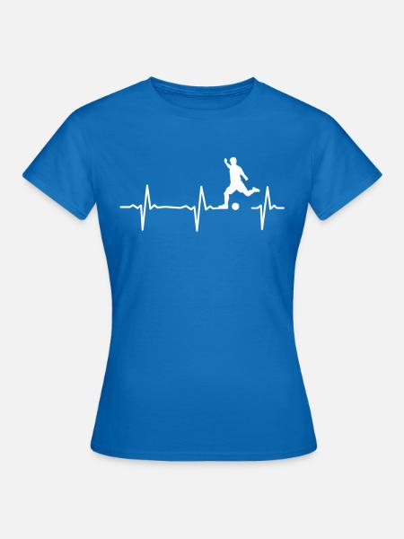 Fußballspieler spielt Fußball Heartbeat Soccer - Frauen T-Shirt - Royalblau