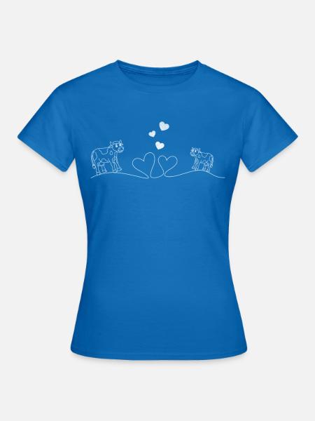 Kuh Herzschlag Kuh Farmer Heartbeat Farm Milch - Frauen T-Shirt - Royalblau