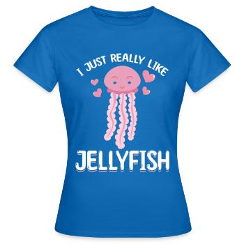 Méduses Méduses J’aime beaucoup les méduses - T-shirt Femme - bleu royal - Devant - AI Model Female 172 dark (172cm)