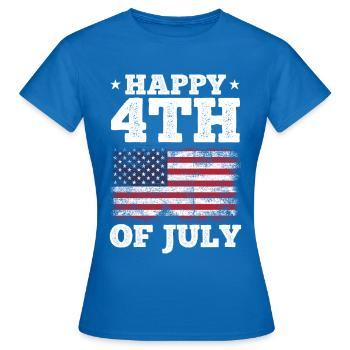 Patriotic Day 4th Of July US Flag Happy 4th Of - Women's T-Shirt - royal blue - Front - AI Model Female 172 dark (172cm)