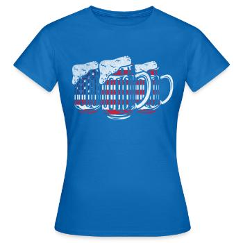 US Flag Beer 4th Of July Patriotic Day 4th Of July - Women's T-Shirt - royal blue - Front - AI Model Female 172 dark (172cm)