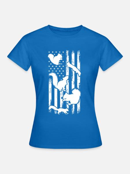 Niedliches Eichhörnchen US-Flagge Eichhörnchen - Frauen T-Shirt - Royalblau